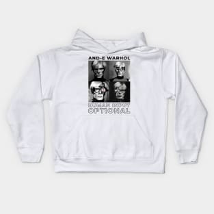 And-e Warhol: Human Input Optional BW Kids Hoodie